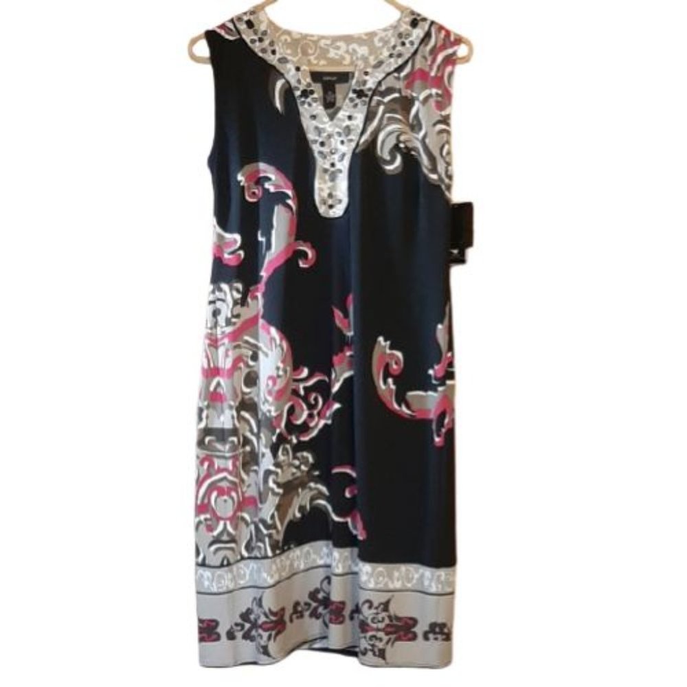 Alfani Sheath Paisley Scroll Print Dress Size XS